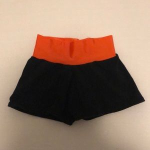 Orange and black work out shorts size 8